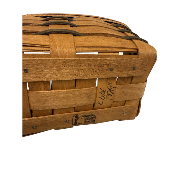 1993 Longaberger Small Key Heartland Basket 7"L x 5"W x 3.5"H - Picture 3 of 3